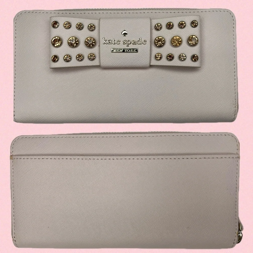 Kate Spade Pink Crystal Davies Merriam Bag and Matchjng Wallet Rare Set